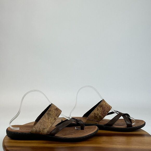 BOC Born Concept Gould Brown Leather Casual Comfort Sandals Slides Size 10 M GUC - Picture 1 of 9